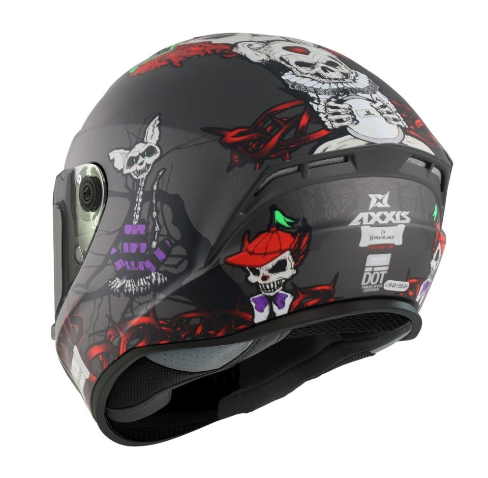 Casca integrala Axxis model Draken S Horrorland A2 titanium mat - tip viziera: MT-V-18C