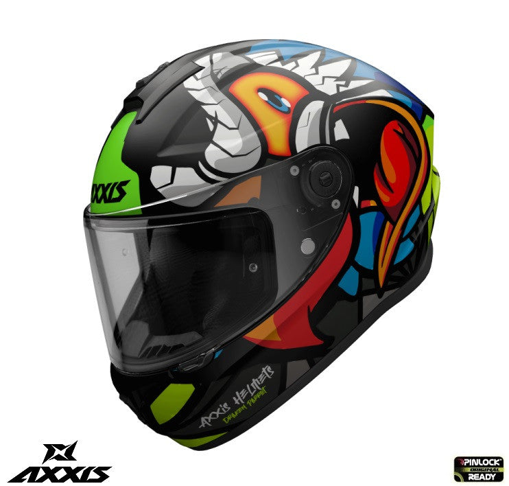 Casca integrala Axxis model Draken S Parrot A1 negru mat - tip viziera: MT-V-18C
