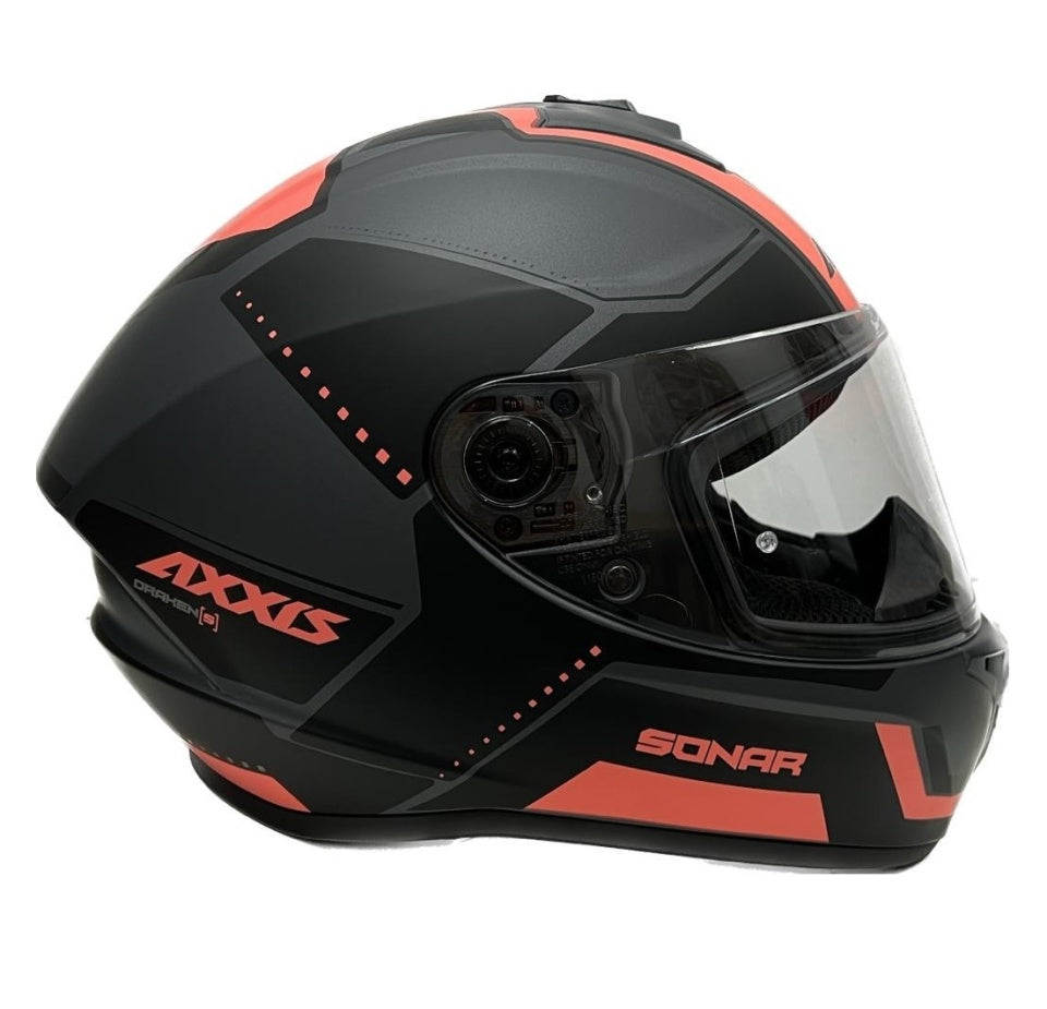 Casca integrala Axxis model Draken S Sonar B5 rosu deschis (roz) mat - tip viziera: MT-V-18C