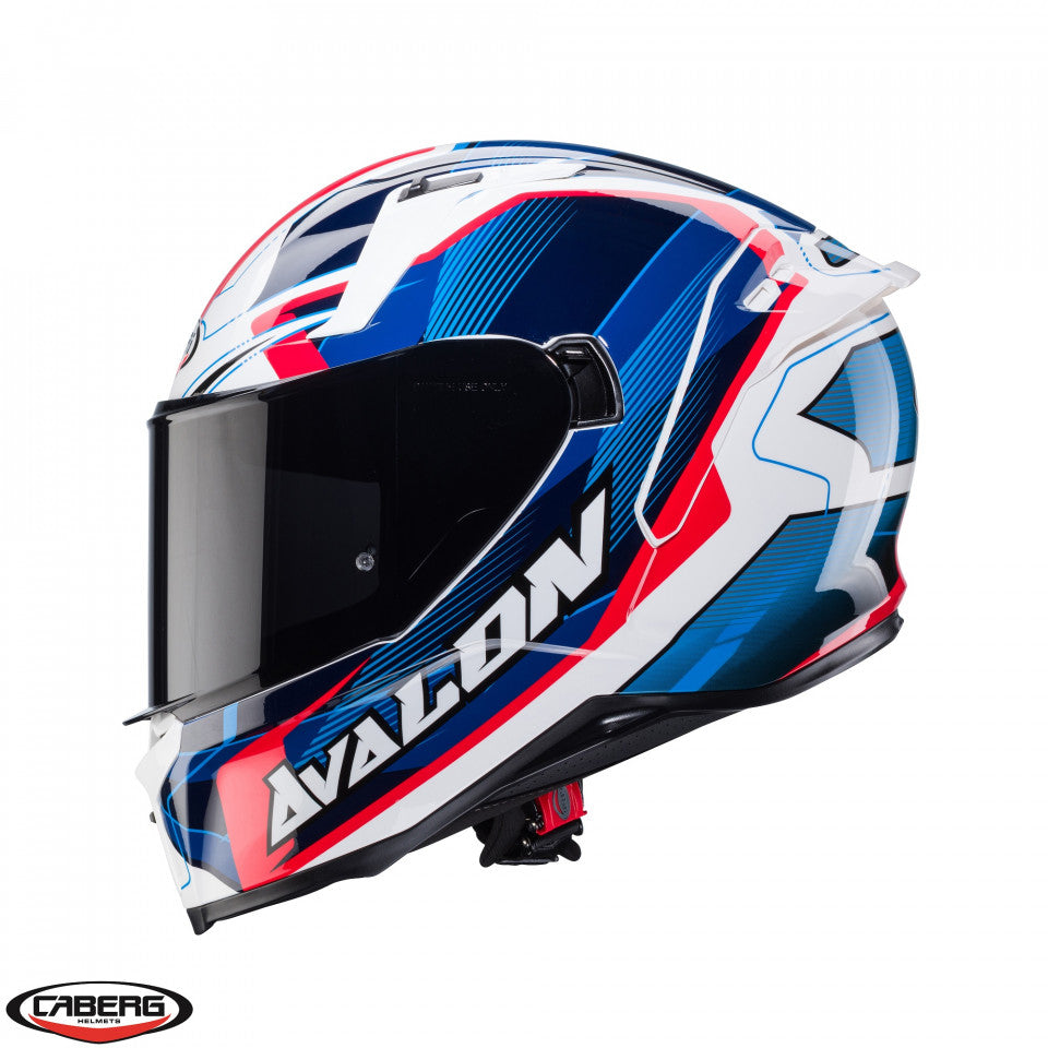 Casca integrala Caberg model Avalon X SV Optic D6 alb/albastru/rosu lucios Pinlock ready