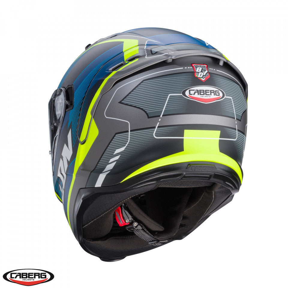 Casca integrala Caberg model Avalon X SV Optic L8 gri/albastru/galben fluor mat Pinlock ready