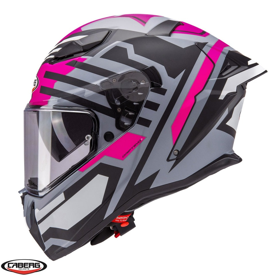 Casca integrala Caberg model Drift Evo II SV Horizon N6 gri/negru/fuchsia mat Pinlock ready - lentila Pinlock inclusa