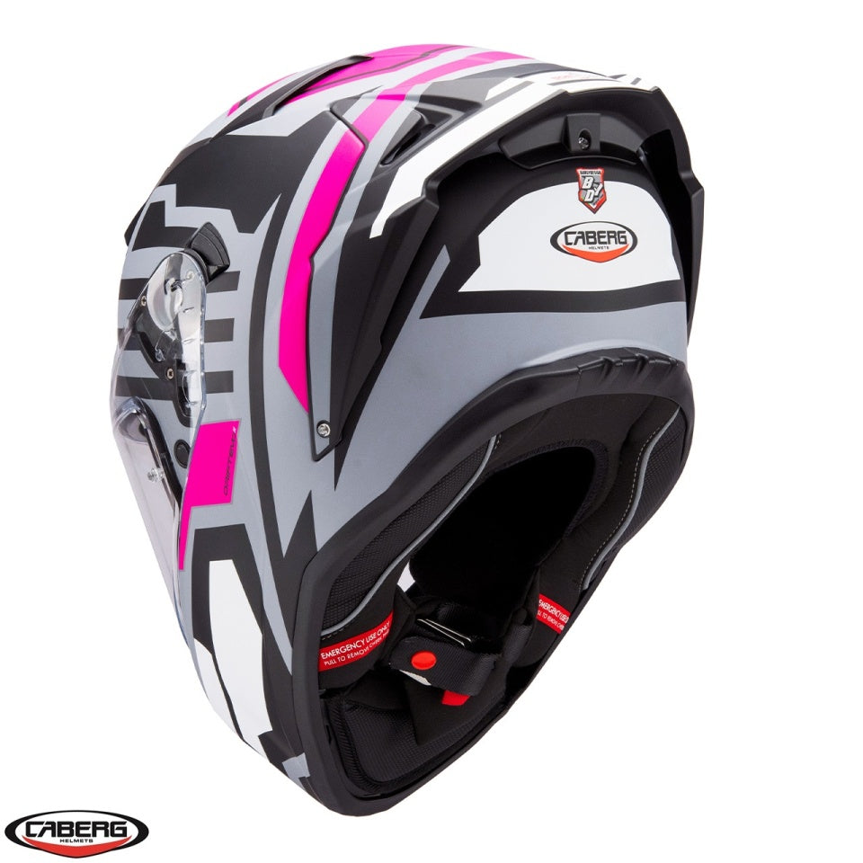 Casca integrala Caberg model Drift Evo II SV Horizon N6 gri/negru/fuchsia mat Pinlock ready - lentila Pinlock inclusa