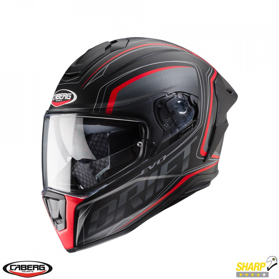 Casca integrala Caberg model Drift Evo SV Integra H9 negru antracit rosu fluor mat Pinlock ready - lentila Pinlock inclusa