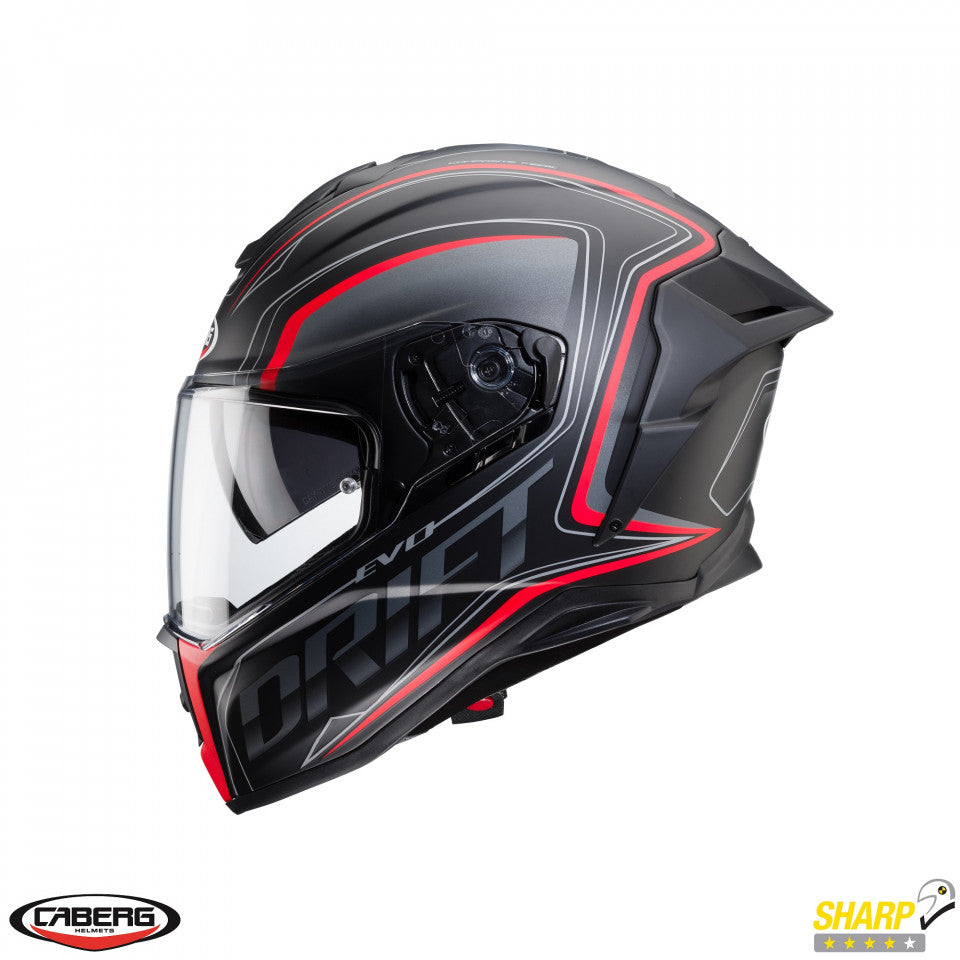Casca integrala Caberg model Drift Evo SV Integra H9 negru antracit rosu fluor mat Pinlock ready - lentila Pinlock inclusa