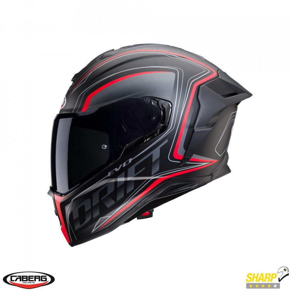 Casca integrala Caberg model Drift Evo SV Integra H9 negru antracit rosu fluor mat Pinlock ready - lentila Pinlock inclusa