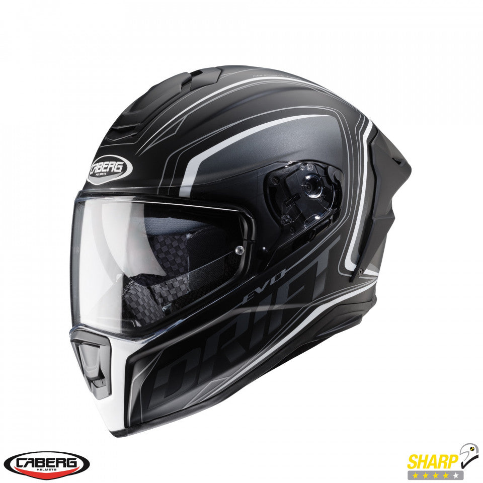 Casca integrala Caberg model Drift Evo SV Integra I0 negru/antracit/alb mat Pinlock ready - lentila Pinlock inclusa