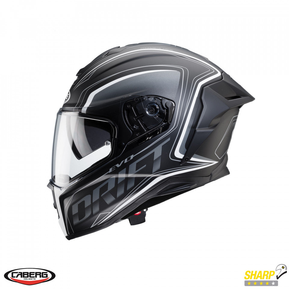 Casca integrala Caberg model Drift Evo SV Integra I0 negru/antracit/alb mat Pinlock ready - lentila Pinlock inclusa