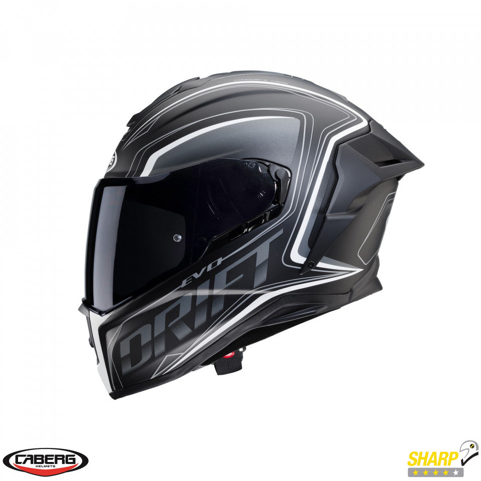 Casca integrala Caberg model Drift Evo SV Integra I0 negru/antracit/alb mat Pinlock ready - lentila Pinlock inclusa