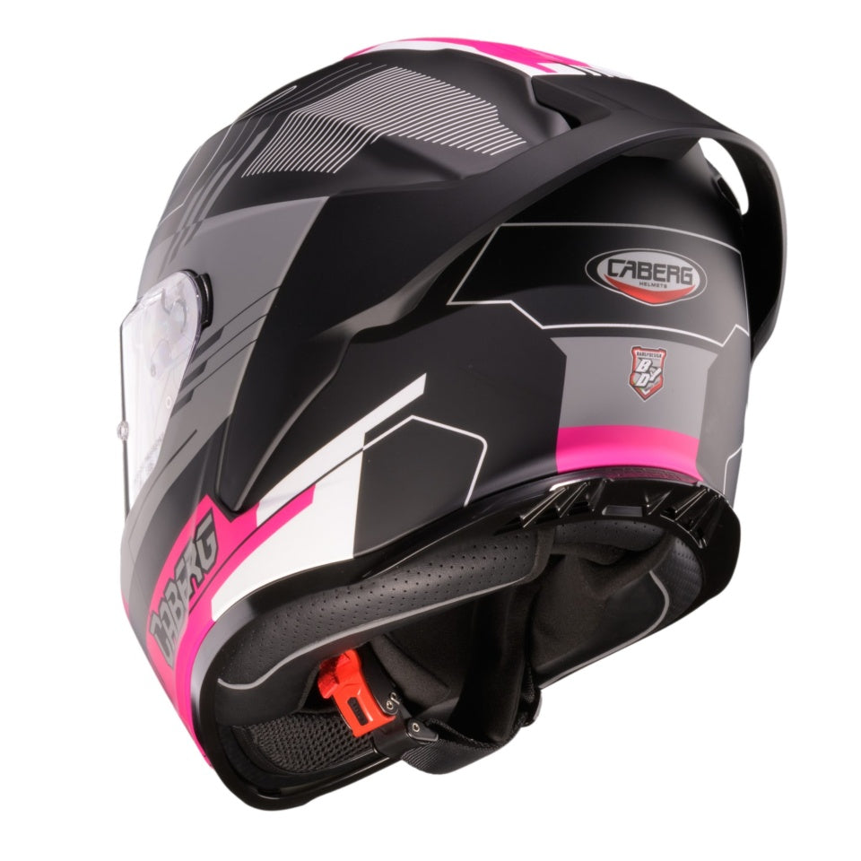 Casca integrala Caberg model Roxter Colt S2 negru/fuchsia (roz)/gri mat Pinlock ready