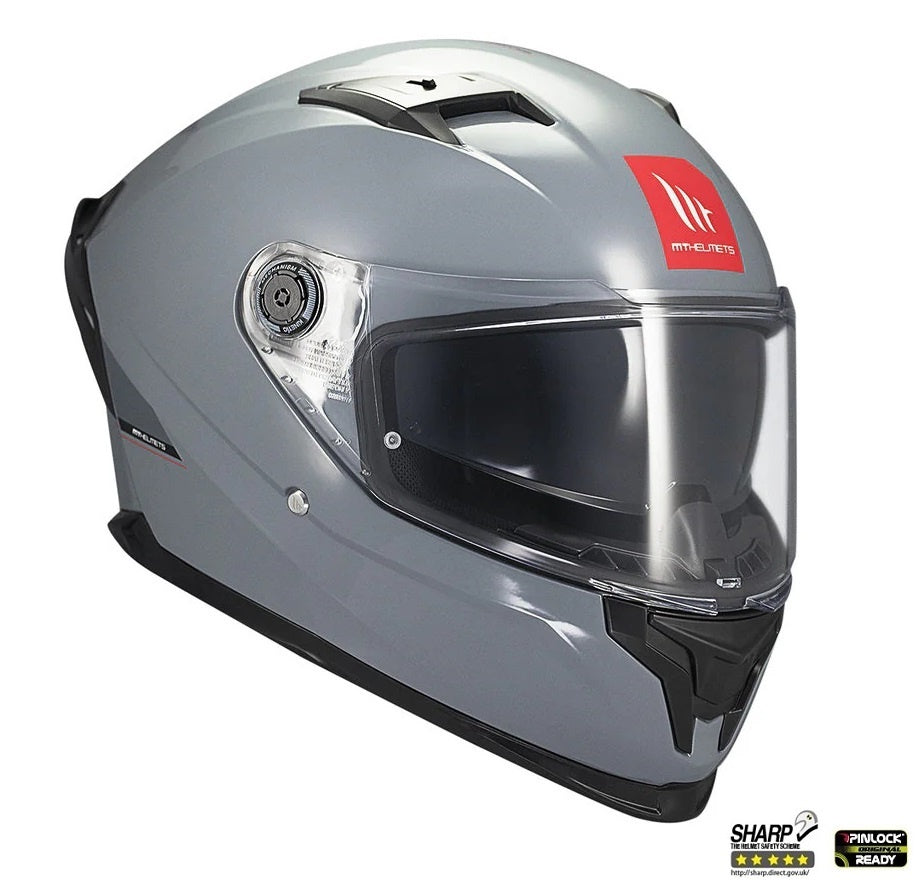 Casca integrala MT Braker SV A12 gri lucios (ochelari soare integrati) - tip viziera: MT-V-28B - DKS435