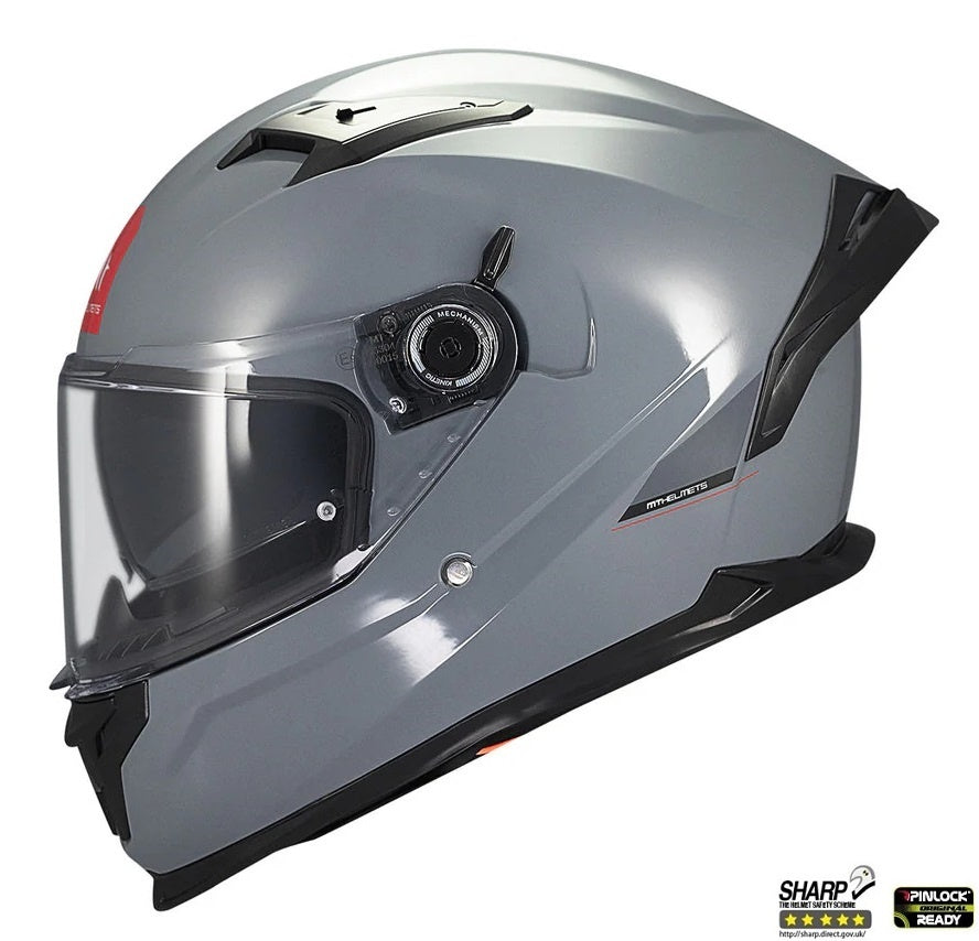 Casca integrala MT Braker SV A12 gri lucios (ochelari soare integrati) - tip viziera: MT-V-28B - DKS435