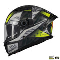 Casca integrala MT Braker SV Fury C6 gri/galben lucios (ochelari soare integrati) - tip viziera: MT-V-28B - DKS435 - punctaj maxim SHARP Test - 5 stele