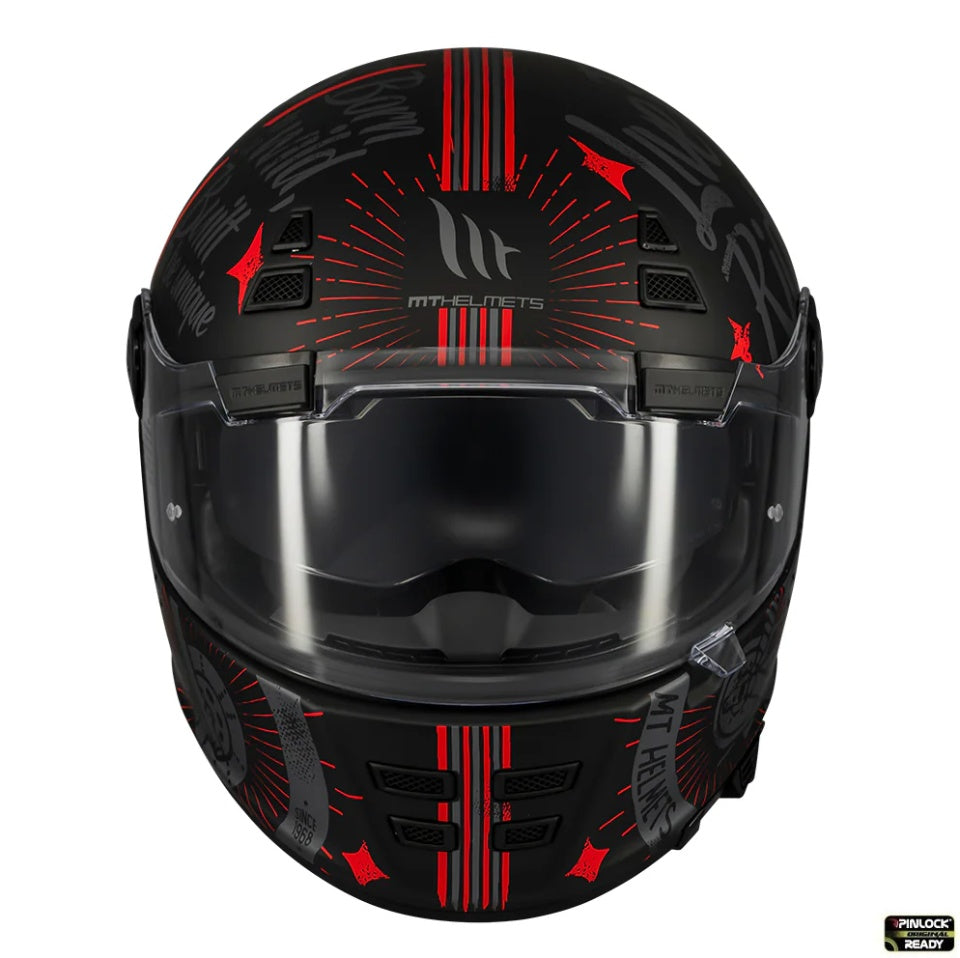 Casca integrala MT Jarama SV Art E5 negru/gri mat - model Retro - Cafe Racer (ochelari soare integrati) - tip viziera: MT-V-32