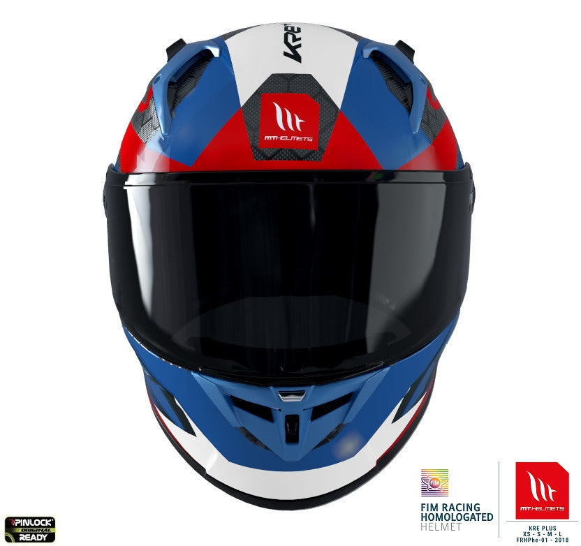 Casca integrala MT KRE+ Carbon Projectile D7 albastru lucios - 100% carbon - FIM approved