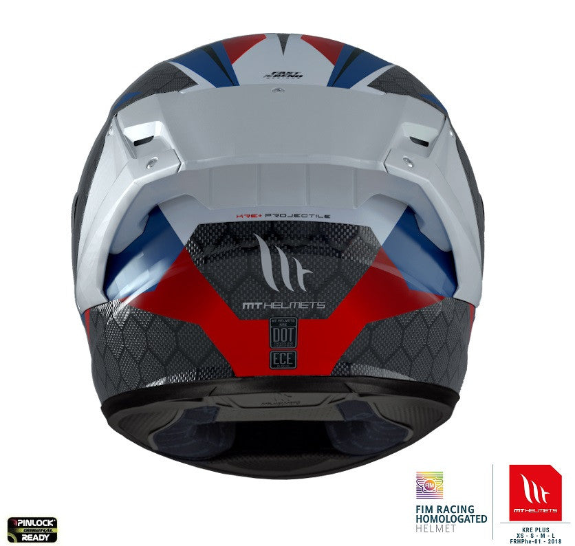 Casca integrala MT KRE+ Carbon Projectile D7 albastru lucios - 100% carbon - FIM approved