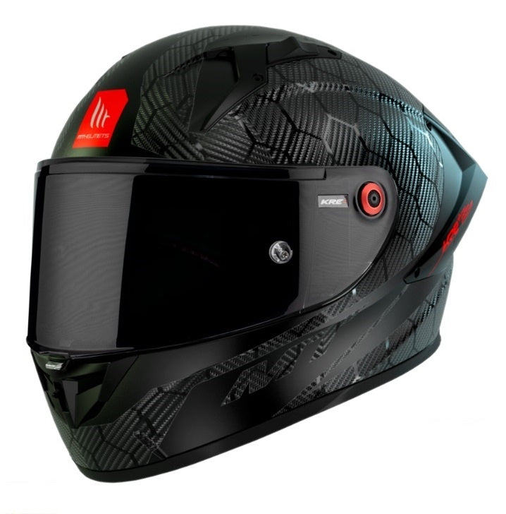 Casca integrala MT KRE+ S Carbon negru A11 negru lucios - 100% carbon - FIM approved - omologare noua ECE 22.06
