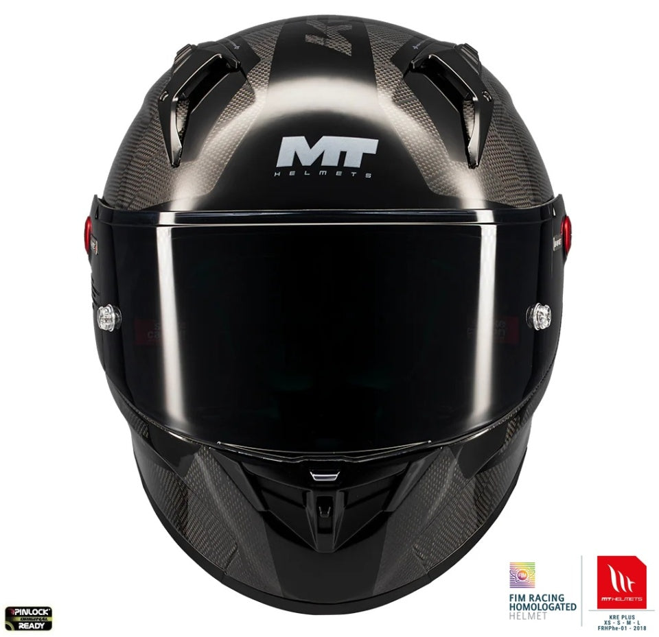 Casca integrala MT KRE+ S Pure Carbon A1 negru lucios - 100% carbon - FIM approved - omologare noua ECE 22.06