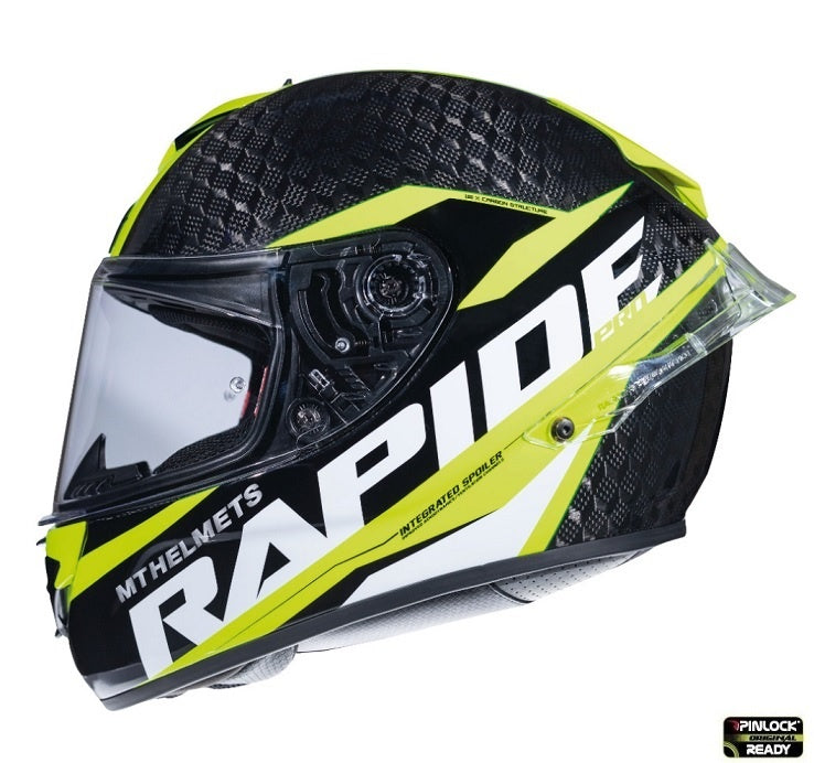 Casca integrala MT Rapide Pro Carbon Kids C3 galben lucios - 100% carbon - casca de copii