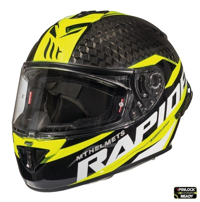 Casca integrala MT Rapide Pro Carbon Kids C3 galben lucios - 100% carbon - casca de copii