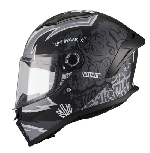 Casca integrala MT Stinger 2 Kids Tagger B2 negru mat - tip viziera: MT-V-28B - casca de copii