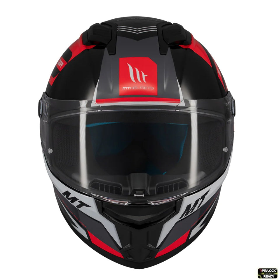Casca integrala MT Stinger 2 Tron B15 negru/rosu lucios - tip viziera: MT-V-28B
