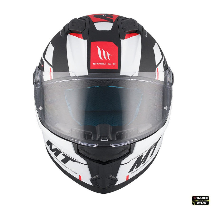 Casca integrala MT Stinger 2 Zivze B5 negru/alb/rosu mat - tip viziera: MT-V-28B