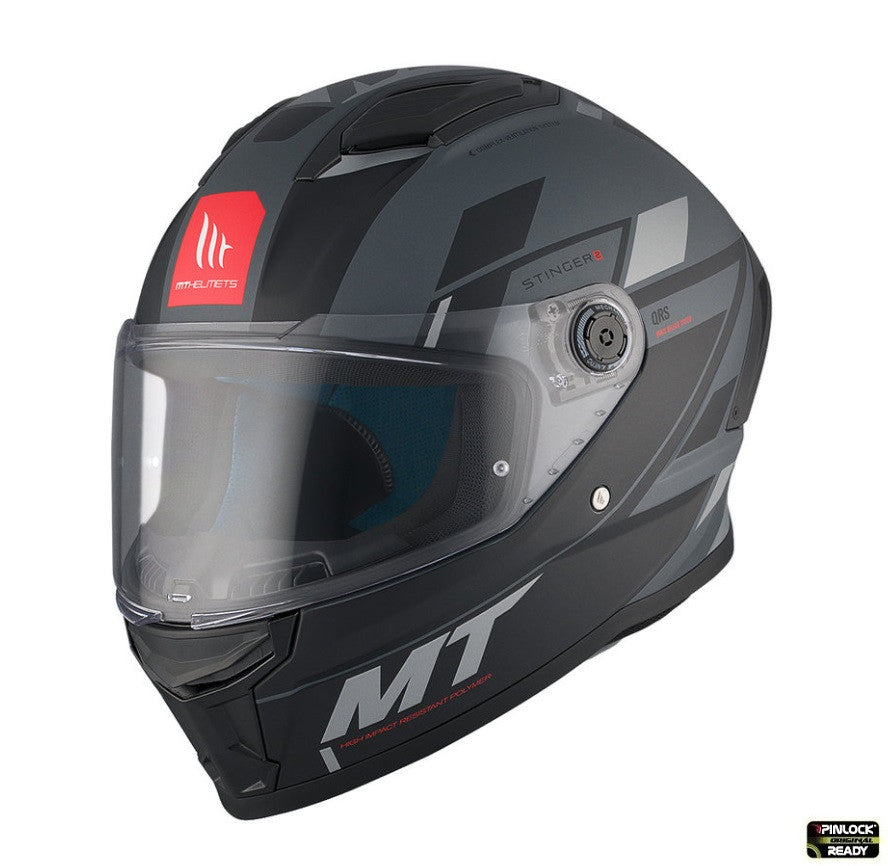 Casca integrala MT Stinger 2 Zivze C2 negru/gri mat - tip viziera: MT-V-28B