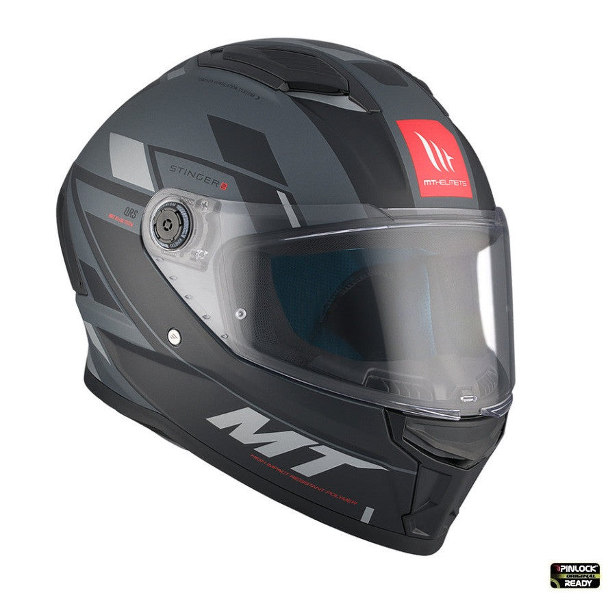 Casca integrala MT Stinger 2 Zivze C2 negru/gri mat - tip viziera: MT-V-28B