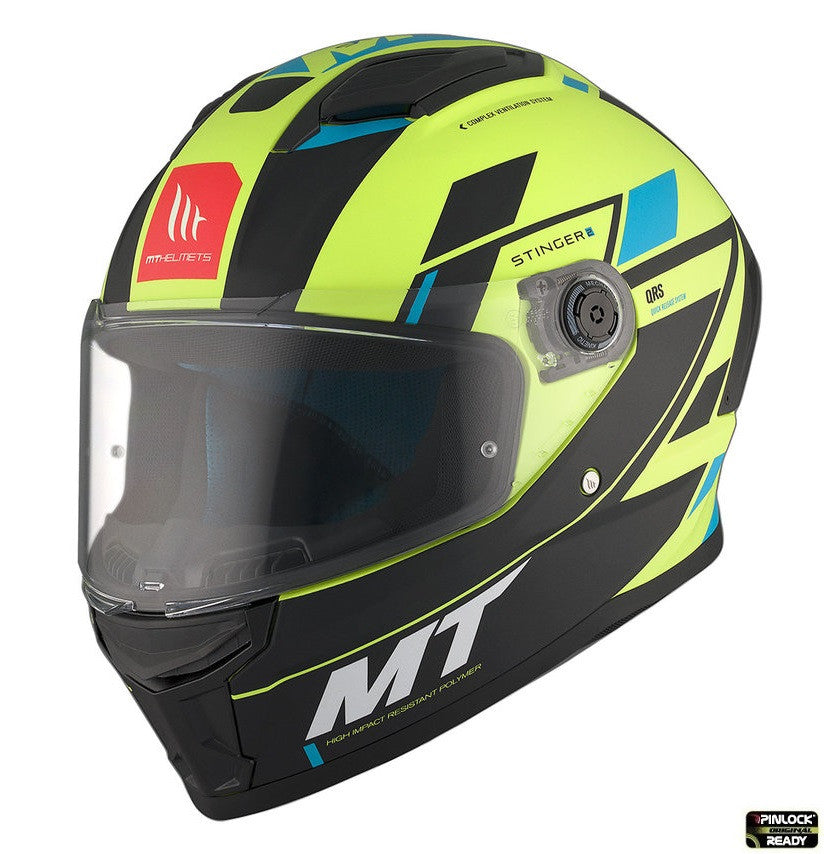 Casca integrala MT Stinger 2 Zivze C3 galben fluor mat - tip viziera: MT-V-28B
