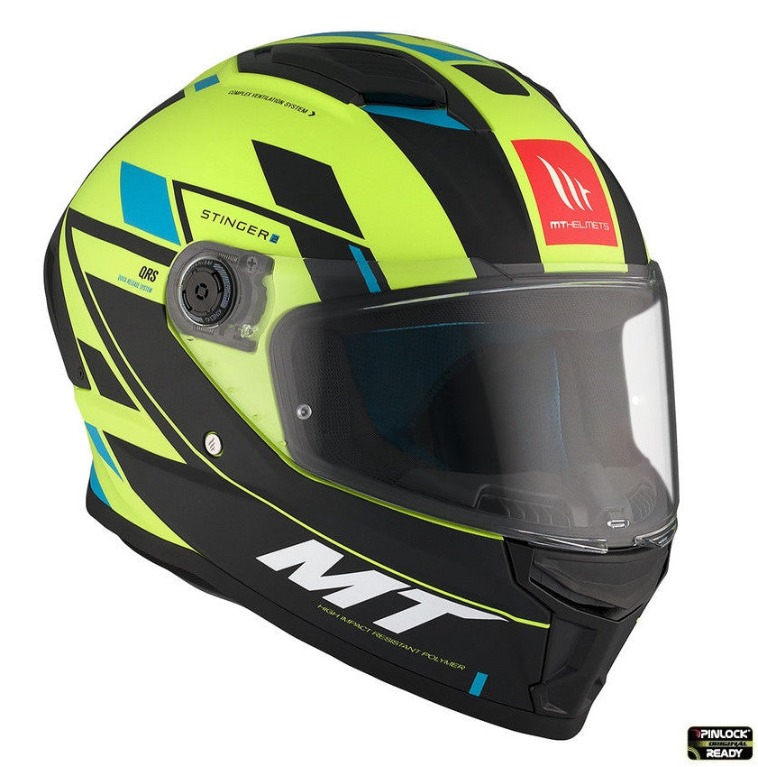 Casca integrala MT Stinger 2 Zivze C3 galben fluor mat - tip viziera: MT-V-28B
