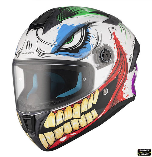 Casca integrala MT Targo S Joke A5 alb lucios - omologare noua ECE 22.06 - tip viziera: MT-V-14B