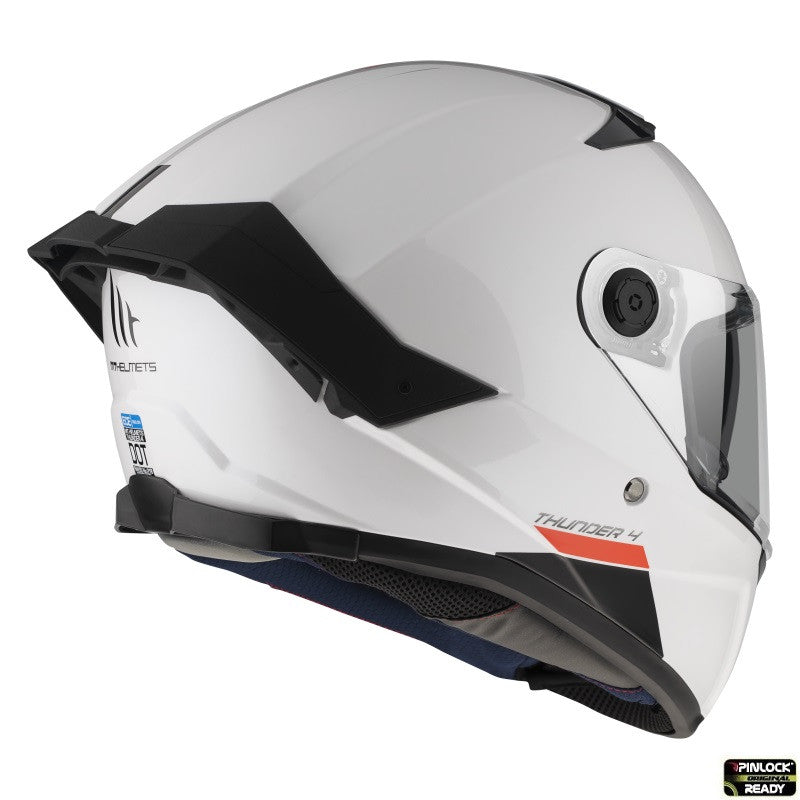 Casca integrala MT Thunder 4 SV A0 alb lucios (ochelari soare integrati) - tip viziera MT-V-28B
