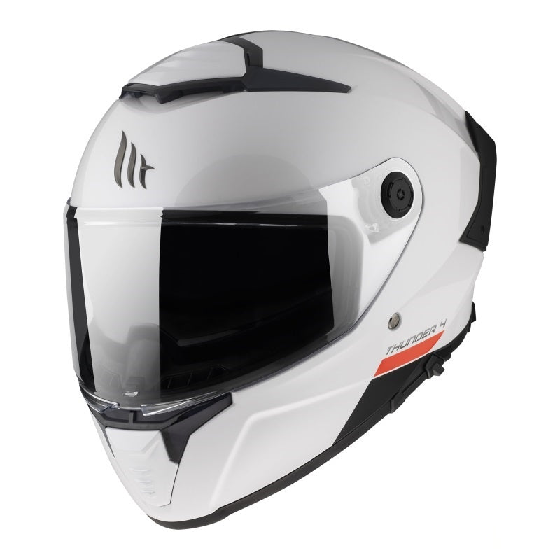 Casca integrala MT Thunder 4 SV A0 alb lucios (ochelari soare integrati) - tip viziera MT-V-28B