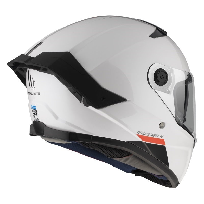Casca integrala MT Thunder 4 SV A0 alb lucios (ochelari soare integrati) - tip viziera MT-V-28B
