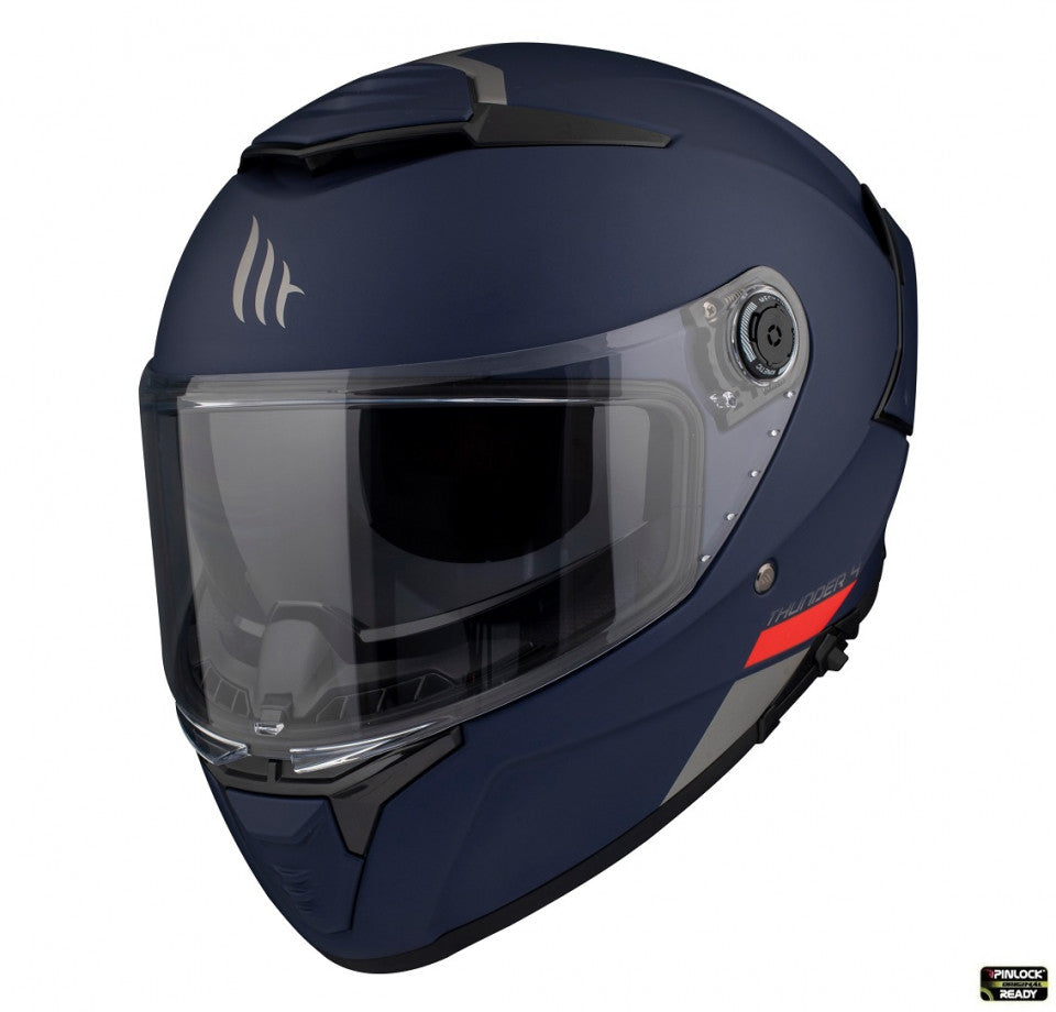 Casca integrala MT Thunder 4 SV A7 albastru mat (ochelari soare integrati) - tip viziera MT-V-28B