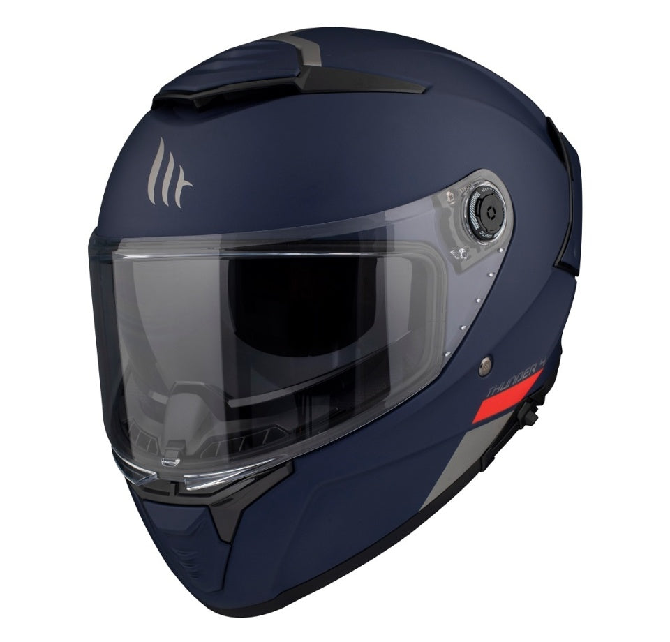Casca integrala MT Thunder 4 SV A7 albastru mat (ochelari soare integrati) - tip viziera MT-V-28B