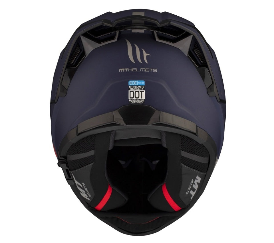 Casca integrala MT Thunder 4 SV A7 albastru mat (ochelari soare integrati) - tip viziera MT-V-28B