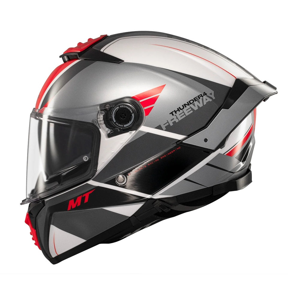Casca integrala MT Thunder 4 SV Freeway A5 gri lucios (ochelari soare integrati) - tip viziera: MT-V-28B