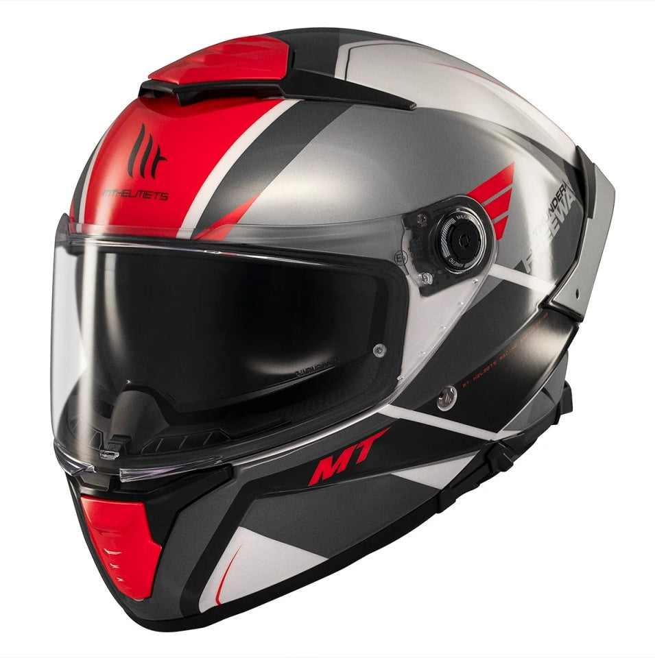 Casca integrala MT Thunder 4 SV Freeway A5 gri lucios (ochelari soare integrati) - tip viziera: MT-V-28B