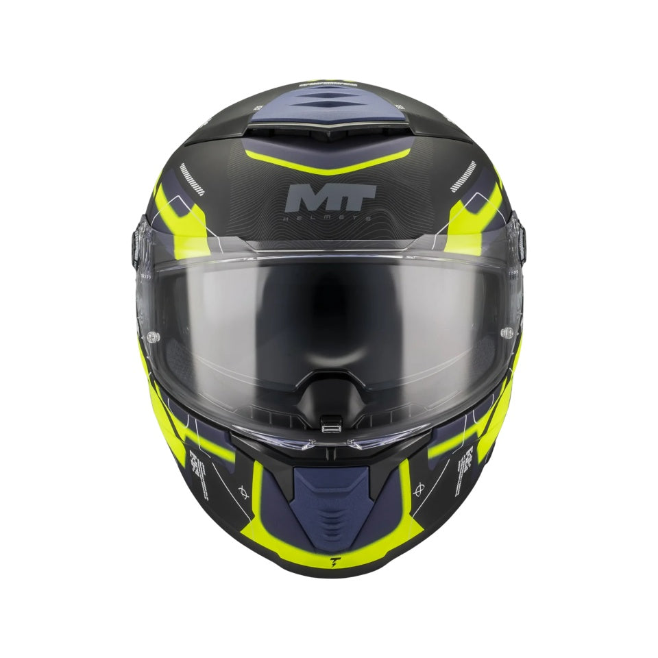 Casca integrala MT Thunder 4 SV Lumex B27 albastru/galben mat (ochelari soare integrati)