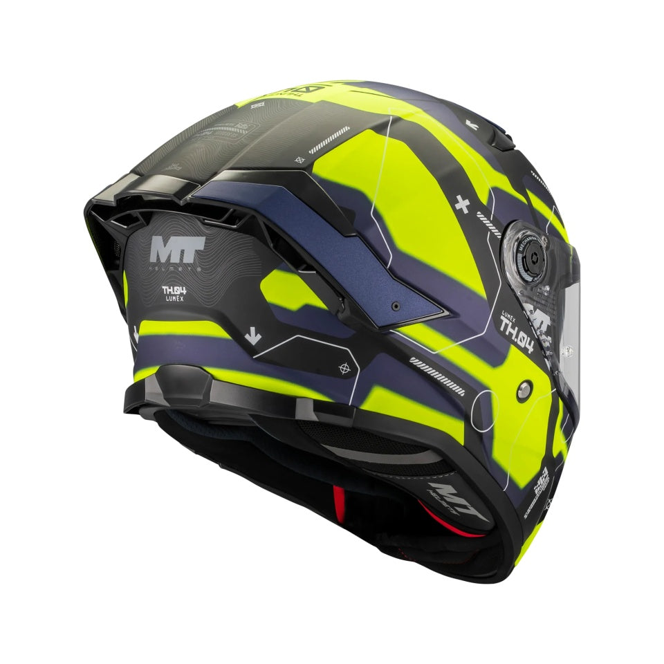 Casca integrala MT Thunder 4 SV Lumex B27 albastru/galben mat (ochelari soare integrati)