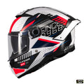 Casca integrala MT Thunder 4 SV Luminence A7 alb/rosu/albastru lucios (ochelari soare integrati) - tip viziera: MT-V-28B