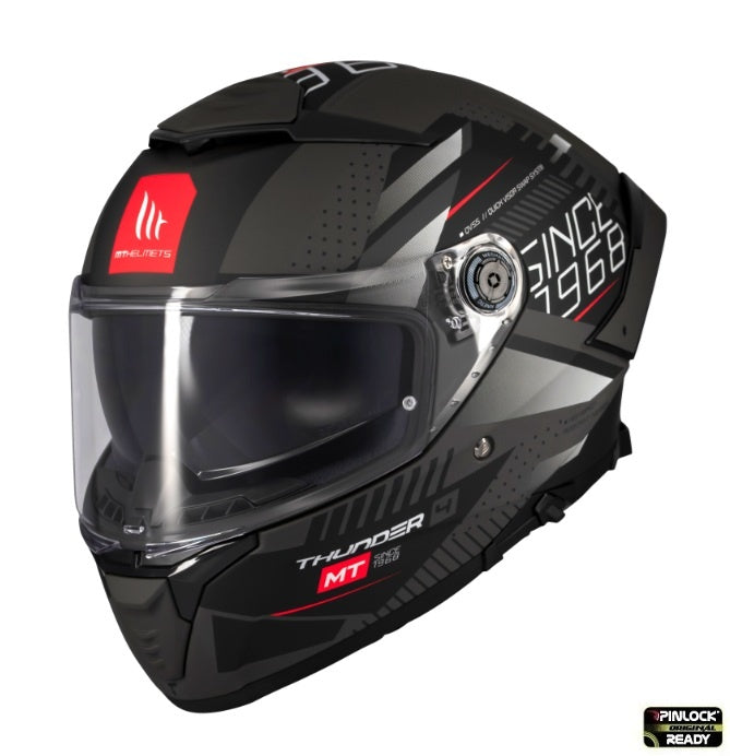 Casca integrala MT Thunder 4 SV Luminence D1 negru/gri mat (ochelari soare integrati) - tip viziera: MT-V-28B