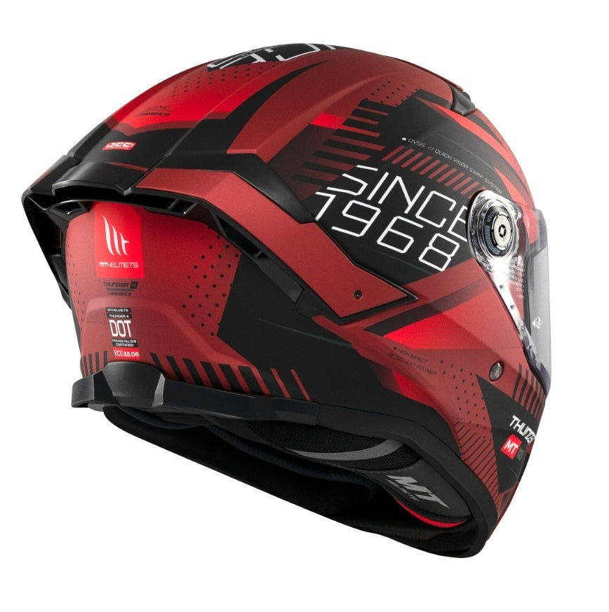 Casca integrala MT Thunder 4 SV Luminence D5 rosu mat (ochelari soare integrati) - tip viziera: MT-V-28B