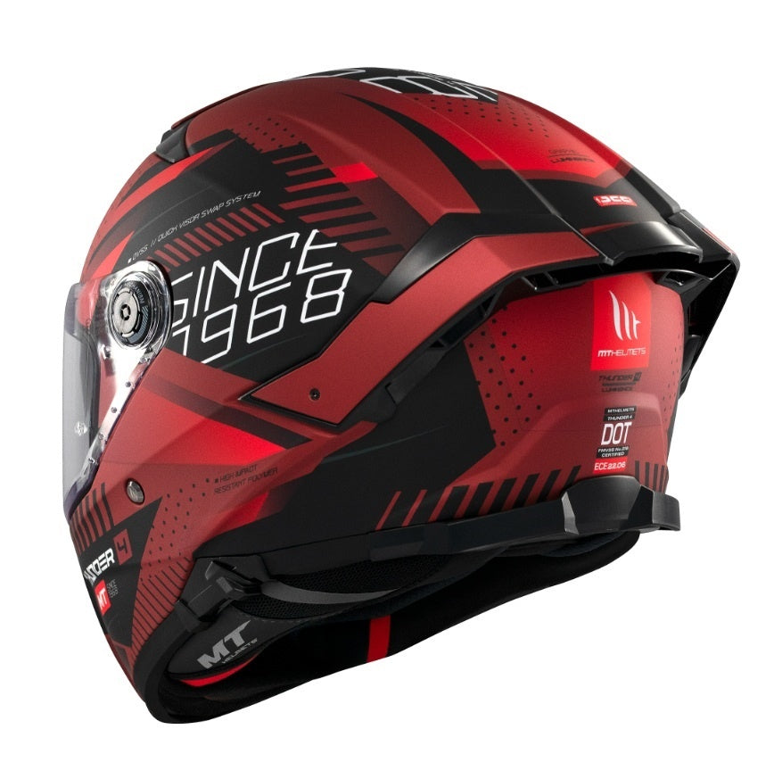 Casca integrala MT Thunder 4 SV Luminence D5 rosu mat (ochelari soare integrati) - tip viziera: MT-V-28B