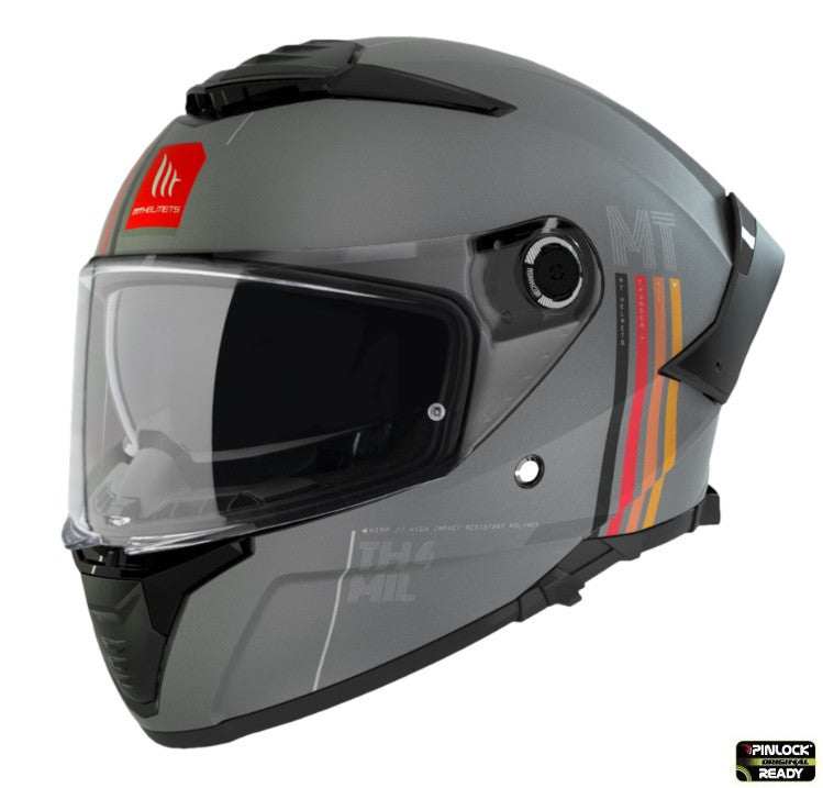 Casca integrala MT Thunder 4 SV MIL C2 gri mat (ochelari soare integrati) - tip viziera MT-V-28B