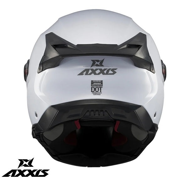 Casca modulabila Axxis GhostFighter SV A0 alb lucios (ochelari soare integrati) – tip viziera: MT-V-36