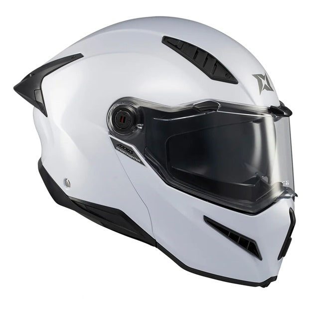 Casca modulabila Axxis GhostFighter SV A0 alb lucios (ochelari soare integrati) – tip viziera: MT-V-36