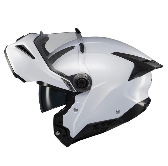 Casca modulabila Axxis GhostFighter SV A0 alb lucios (ochelari soare integrati) – tip viziera: MT-V-36